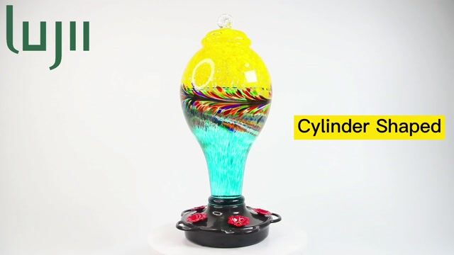 LUJII Hummingbird Feeder | Hand Blown Glass | Never Fade | 36 fl